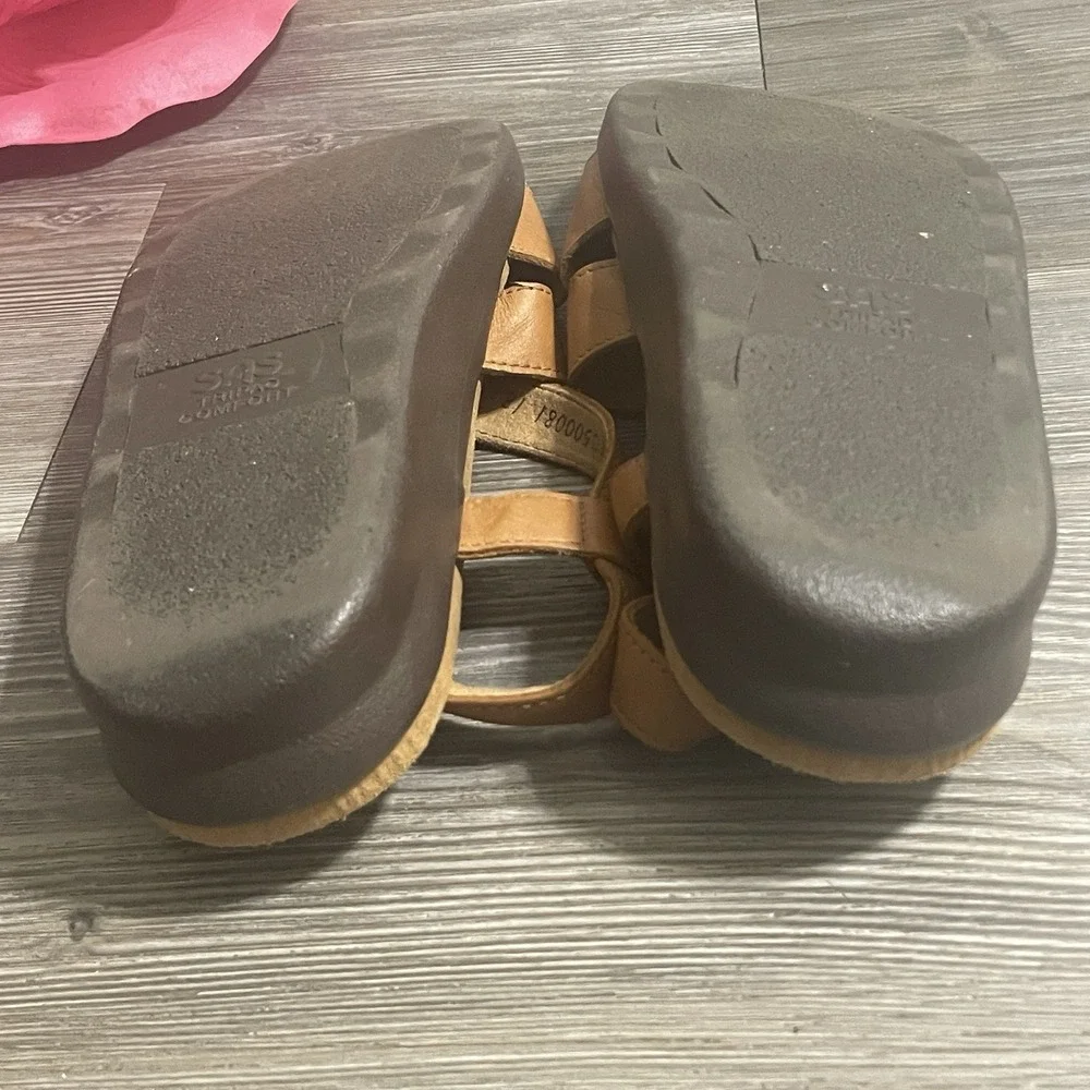 SAS Tripad Comfort Women's Sz 11 NARROW Huggy Leather Sandals Caramel